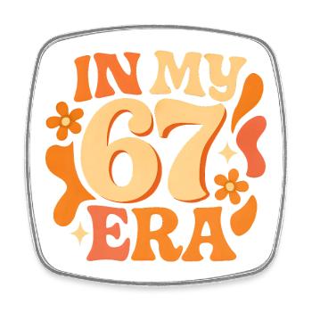 In My 67 Era Italian Brainrot Humor Geburtstag - Viereckiger Kühlschrankmagnet - Weiß - Vorne