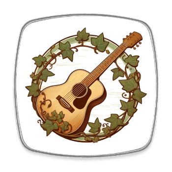 Gitarre im Ivy Circle - Viereckiger Kühlschrankmagnet - Weiß - Vorne