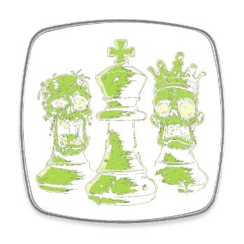 Chess Zombie Figures Design for Men Gift - Square fridge magnet - white - Front