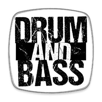 Drum and Bass bold logo design - Square fridge magnet - white - Front
