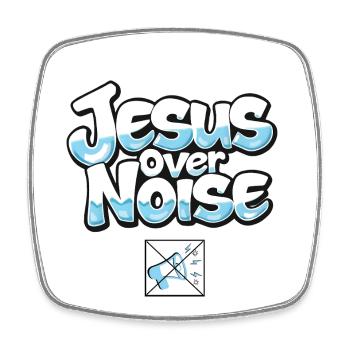 Jesus Over Noise Bold Typography - Square fridge magnet - white - Front