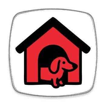 Dackel Hundehütte Haus Icon - Viereckiger Kühlschrankmagnet - Weiß - Vorne