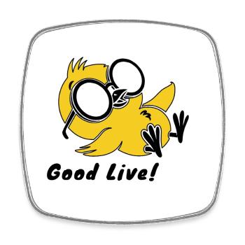 Good Life Penguin Funny Sunglasses Chill Tee - Viereckiger Kühlschrankmagnet - Weiß - Vorne