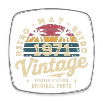 Vintage May 1971: The Authentic Myth May 1971 - Square fridge magnet - white - Front