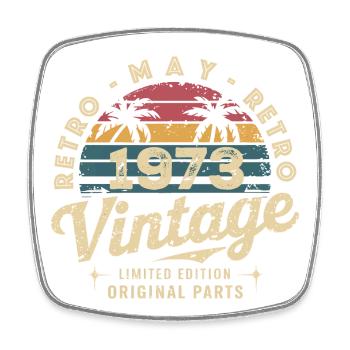 Vintage May 1973: The Authentic Myth May 1973 - Square fridge magnet - white - Front