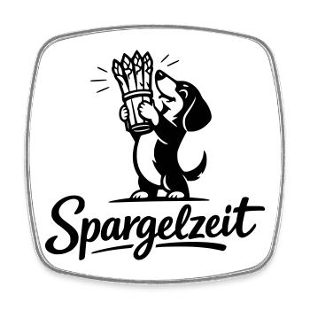 Spargel Essen Spargelzeit Saison Dackel - Viereckiger Kühlschrankmagnet - Weiß - Vorne