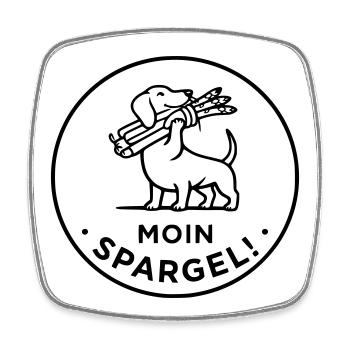 moin spargel dackel hund - Viereckiger Kühlschrankmagnet - Weiß - Vorne