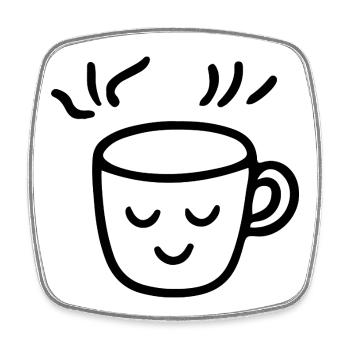 Kaffeetasse Kaffeejunkie Morgenmuffel - Viereckiger Kühlschrankmagnet - Weiß - Vorne