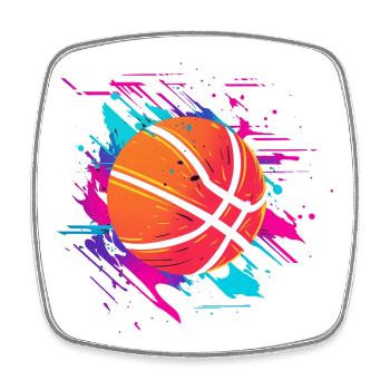 Basketball Synthwave - Square fridge magnet - white - Front