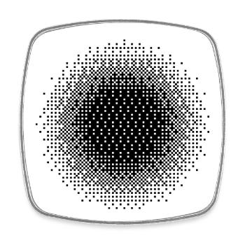 Conception du cercle pixelisé - Magnet carré - blanc - Devant