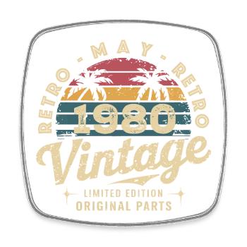 May 1980: The Original May 1980 - Classic Edition - Square fridge magnet - white - Front