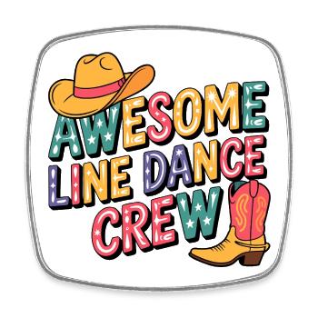 Line Dance Crew Western - Viereckiger Kühlschrankmagnet - Weiß - Vorne