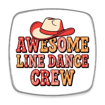Cowboy Line Dance Crew - Viereckiger Kühlschrankmagnet - Weiß - Vorne