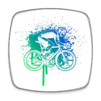 Gift idea for a road bike with road bike - Square fridge magnet - white - Front