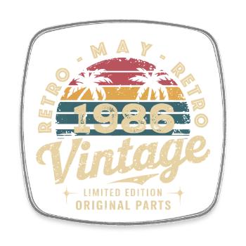 Vintage May 1986: The Authentic Myth May 1986 - Square fridge magnet - white - Front