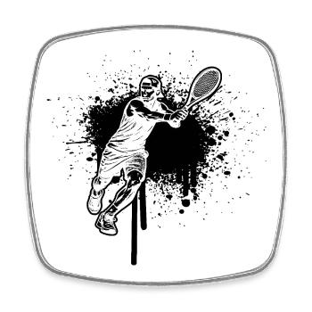 Idée cadeau pour un tennis avec tennis - Magnet carré - blanc - Devant