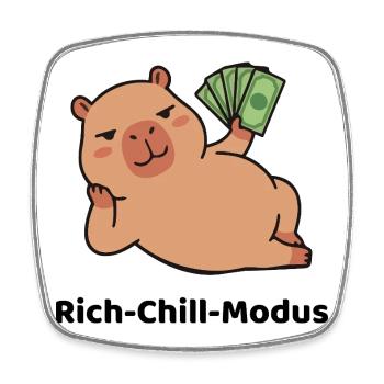 Geldschein-Piggy Pose Wasserschwein Capybara - Viereckiger Kühlschrankmagnet - Weiß - Vorne
