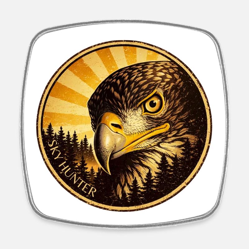 Adler Aigle CHASSEUR CIEL - Magnet carré - blanc