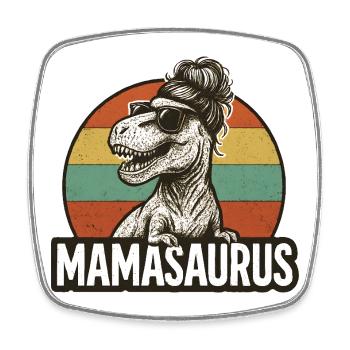 Mamasaurus Mama Mutter Geschenkidee Humor Lustig - Viereckiger Kühlschrankmagnet - Weiß - Vorne