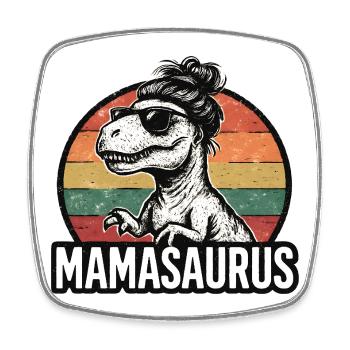 Mamasaurus Mama Mutter Geschenkidee Humor Lustig - Viereckiger Kühlschrankmagnet - Weiß - Vorne