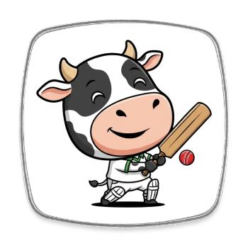Motif humoristique de la vache grillon - Magnet carré - blanc - Devant