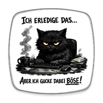 Ich mach das katze lustiger Büro Spruch - Viereckiger Kühlschrankmagnet - Weiß - Vorne