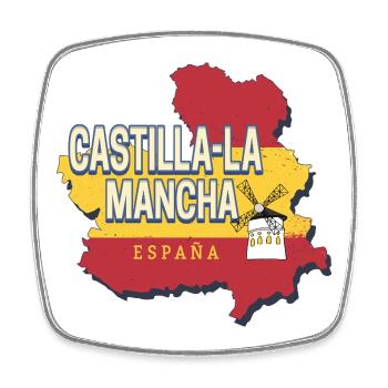 Kastilien-La Mancha in Spanien Region Souvenir - Viereckiger Kühlschrankmagnet - Weiß - Vorne