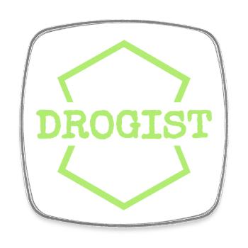 Druggist Neon Hex Logo - Square fridge magnet - white - Front