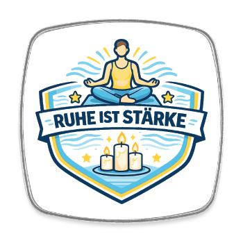 Ruhe Ist Stärke Meditationslogo - Viereckiger Kühlschrankmagnet - Weiß - Vorne