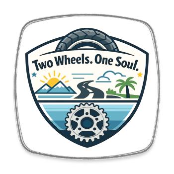 Two wheels, one soul - Square fridge magnet - white - Front