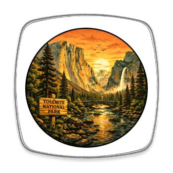 Yosemite National Park Sunset California - Square fridge magnet - white - Front