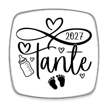 Tante 2027 - Magnet carré - blanc - Devant
