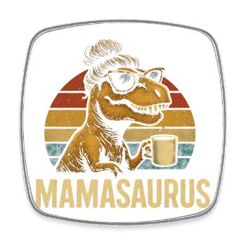 Mamasaurus Mama Mutter Geschenkidee Humor Lustig - Viereckiger Kühlschrankmagnet - Weiß - Vorne