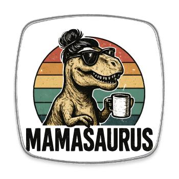 Mamasaurus Mama Mutter Geschenkidee Humor Lustig - Viereckiger Kühlschrankmagnet - Weiß - Vorne