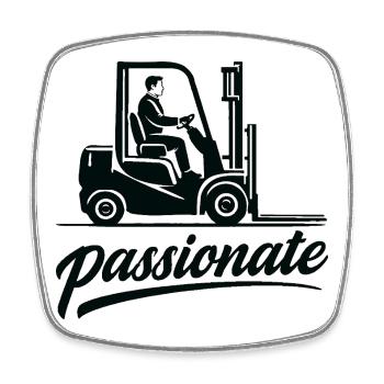 Gabelstapler Fahrer Passionate Design - Viereckiger Kühlschrankmagnet - Weiß - Vorne