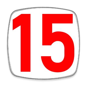 15. 15 YEARS. 15th ANNIVERSARY. 15 YEAR ANNIVERSARY. - Square fridge magnet - white - Front