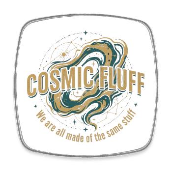Cosmic Fluff - Viereckiger Kühlschrankmagnet - Weiß - Vorne