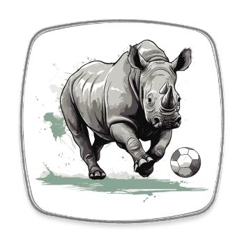 Équipe de football des Rhinos - Magnet carré - blanc - Devant