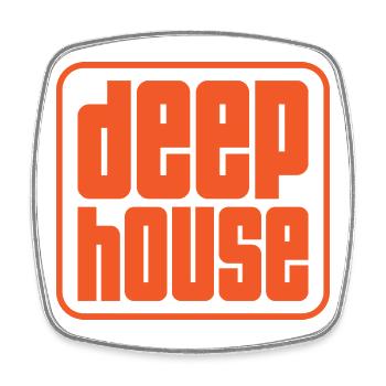 Deep House Retro Bold Logo - Square fridge magnet - white - Front
