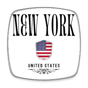 Souvenir New York, elegant design New York - Square fridge magnet - white - Front