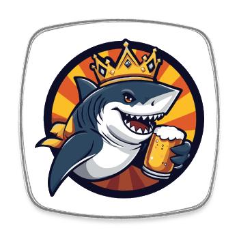 Bière de requin drôle - Magnet carré - blanc - Devant