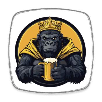 Gorilla Beer Funny - Square fridge magnet - white - Front