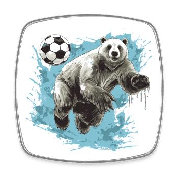 Eisbär Fussball Team Polar bär - Viereckiger Kühlschrankmagnet - Weiß - Vorne