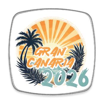 Gran Canaria 2026 - Viereckiger Kühlschrankmagnet - Weiß - Vorne