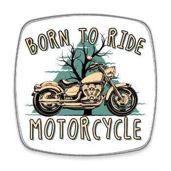 Né pour piloter l’esprit Motorrad - Magnet carré - blanc - Devant