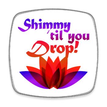 Shimmy Till You Drop Lotus Dance Tee - Viereckiger Kühlschrankmagnet - Weiß - Vorne