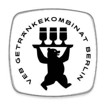 VEB Getränkekombinat Berlin - Viereckiger Kühlschrankmagnet - Weiß - Vorne