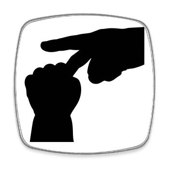 Minimalist Art T-shirt - Human Touch Hand - Square fridge magnet - white - Front