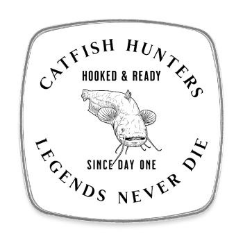 Catfish Hunters - Legends Never Die - Viereckiger Kühlschrankmagnet - Weiß - Vorne