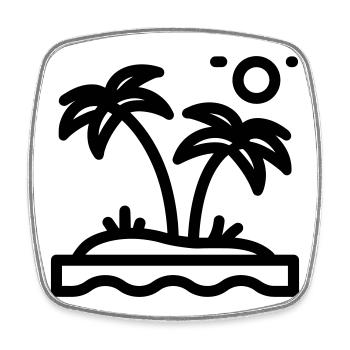 Strand - Viereckiger Kühlschrankmagnet - Weiß - Vorne